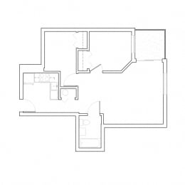 Rubix 2b 1b floor plan