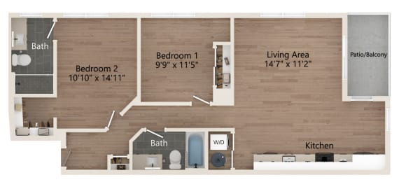a 1 bedroom floor plan | the preserve at creekside
