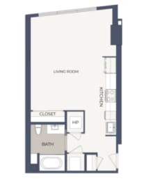 1 Bed - 1 Bath |610 sq ft S2 floorplan