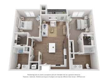 the outlook floor plan  3 bedroom  1199 sq ft
