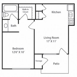 1/1 floorplan