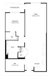 A black and white image of a floor plan for a home.