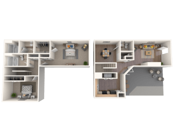 Mirador at Idlewood Apartments in Clarkston, GA photo of two bedroom townhome floorplan