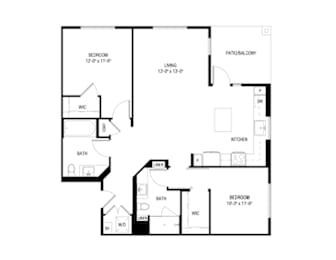 A black and white image of a house floor plan.