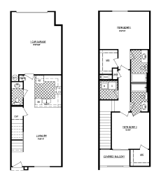  Floor Plan 2x2.5 Townhome