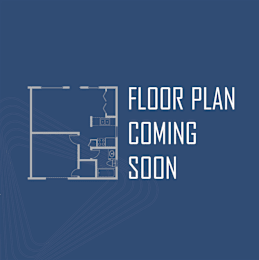A blue poster with a floor plan and text that says "Floor Plan Coming Soon".