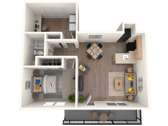 a 1 bedroom floor plan of a 2100 sq ft apartment