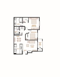 Cedar, 2 br, 2 ba, 943 sq. ft.
