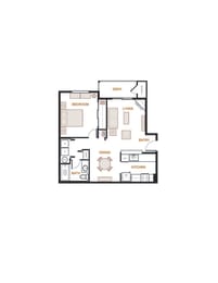 Aspen, 1 br, 1 ba, 695 sq. ft.