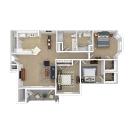A rendering of a floor plan