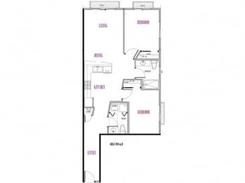 Baker, 2 br, 1.5 ba, 989-1183 sq. ft.
