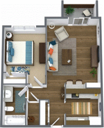  Floor Plan One Bedroom