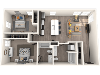  Floor Plan Two Bedroom Two Bath B
