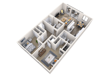 1, 2br, 2ba, 920 sq. ft.