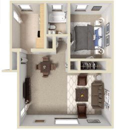 one bedroom apartment floor plan