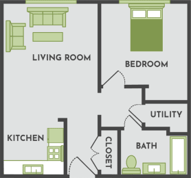 1 bedroom 1 bathroom apartment floor plan at arcadia grove