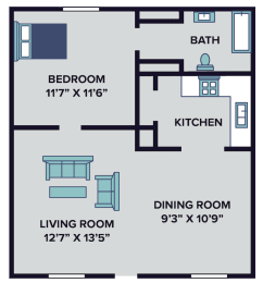 1 bedroom apartment floor plan