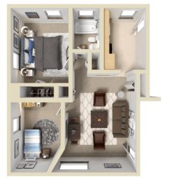 floor plan of a two bedroom apartment