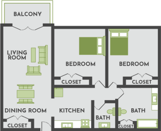 2 bedroom apartment floor plan