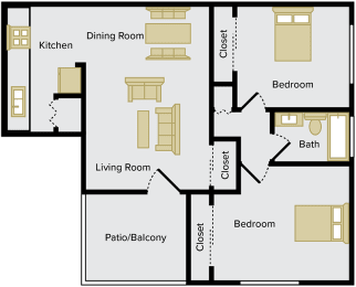 2 Bedroom apartment with Dishwasher