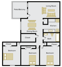 3 bedroom apartment floor plan