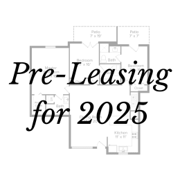 a floor plan with the words pre leasing for 2525 on it