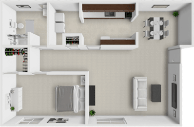 1 bed 1 bath floor plan at village on beavercreek