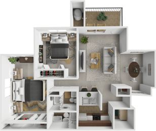 Burwick Farms apartment homes two bedroom floor plan