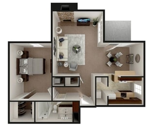 1 bedroom apartment floor plan