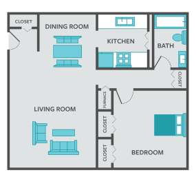 1 bedroom apartment floor plan