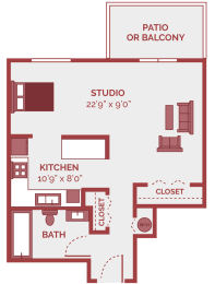 Floor Plan  studio apartment floor plan in waukegan il