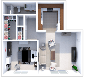 silvan one bed one bath floor plan at forest pointe apartments