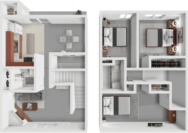 two views of a floor plan of a house