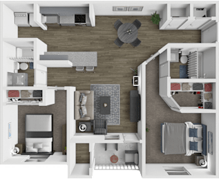 a1 floor plan  1 bedroom with 2 baths
