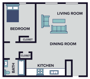 1 Bedroom 1 Bath with Balcony
