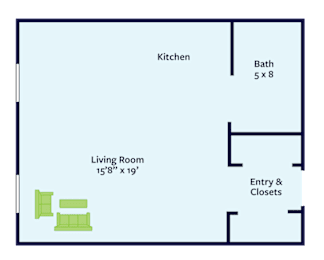 studio floor plan at candlelight park apartments