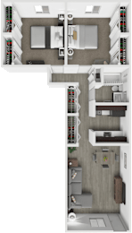 Clair Commons Two Bedroom floor plan