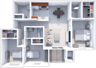 Fitzgerald 3 bedroom, 2 bath at Chelsea Park apartments