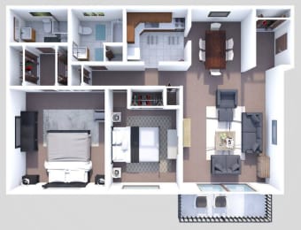 a floor plan of a house with a bedroom and a living room