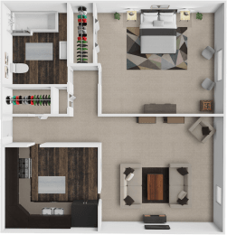 Colony village apartment 1 bedroom holly floor plan