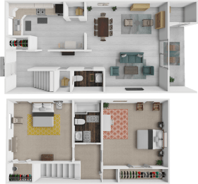 Magnolia 2 bedroom apartment floor plan at colony village apartments.