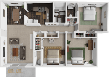 3 bedroom 1.5 bathroom pine apartment at colony village apartments