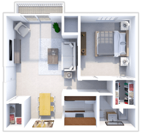 1 bed 1 bath floor plan at cedarwood village