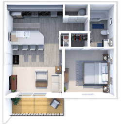 a floor plan of a one bedroom apartment