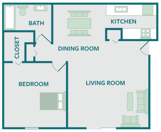 one bedroom apartment floor plan