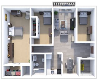Floor Plan  a floor plan of a 3 bedroom apartment 1 bathroom apartment