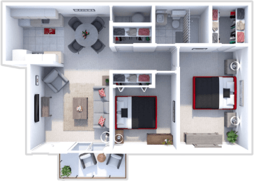 a floor plan of a two bedroom apartment