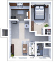 a floor plan of a one bedroom apartment