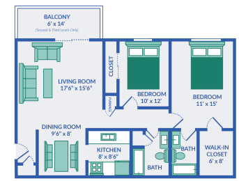 the blueprint of a floor plan of a roommates house