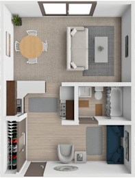 Studio Lily floor plan at Heritage Manor